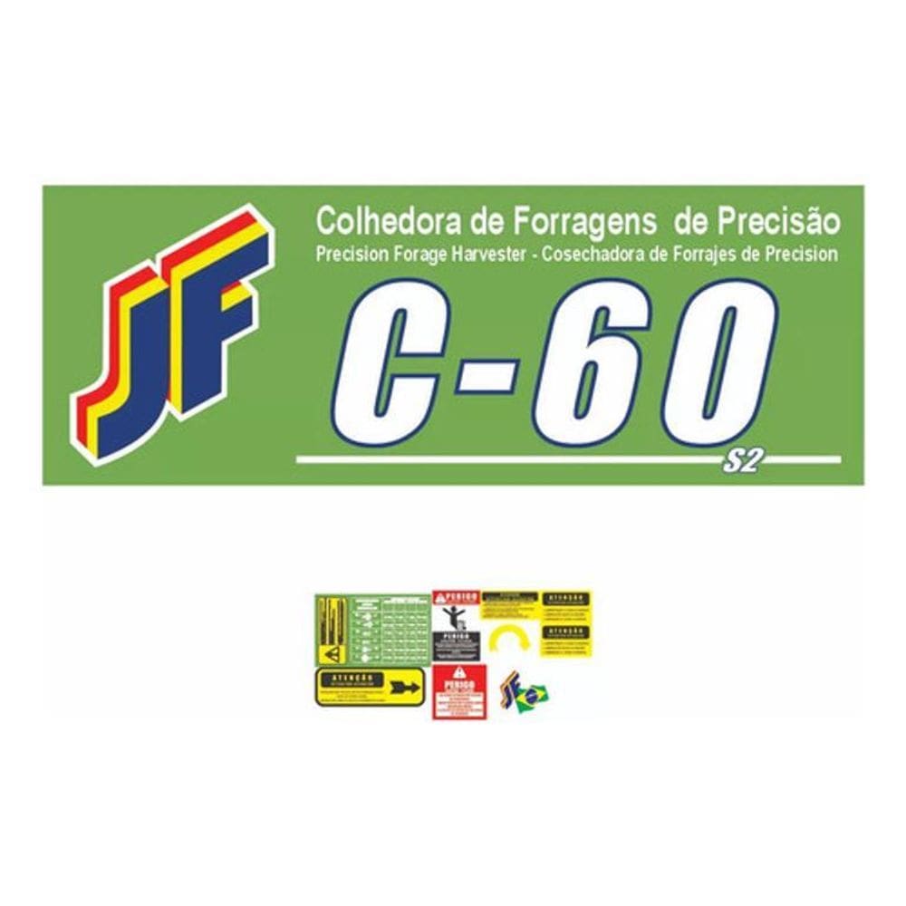 Kit Adesivos Jf C-60 Para Colhedora De Forragens De Precisão