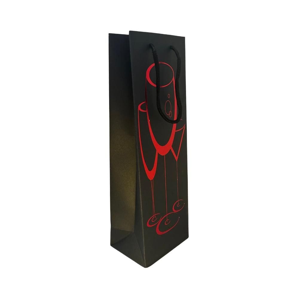 Sacola Garrafa Vinho Champagne - Minimalista Vermelha