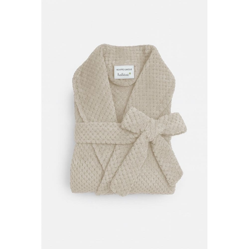 Roupão Unissex Em Microfibra Felpuda G - Habitat - Bege