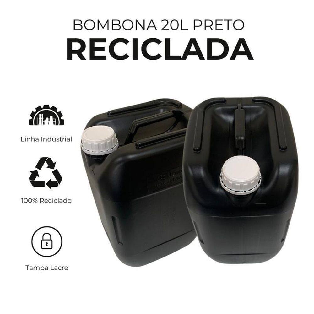 Bombona Preta Reciclada Com Lacre - 2 Pçs