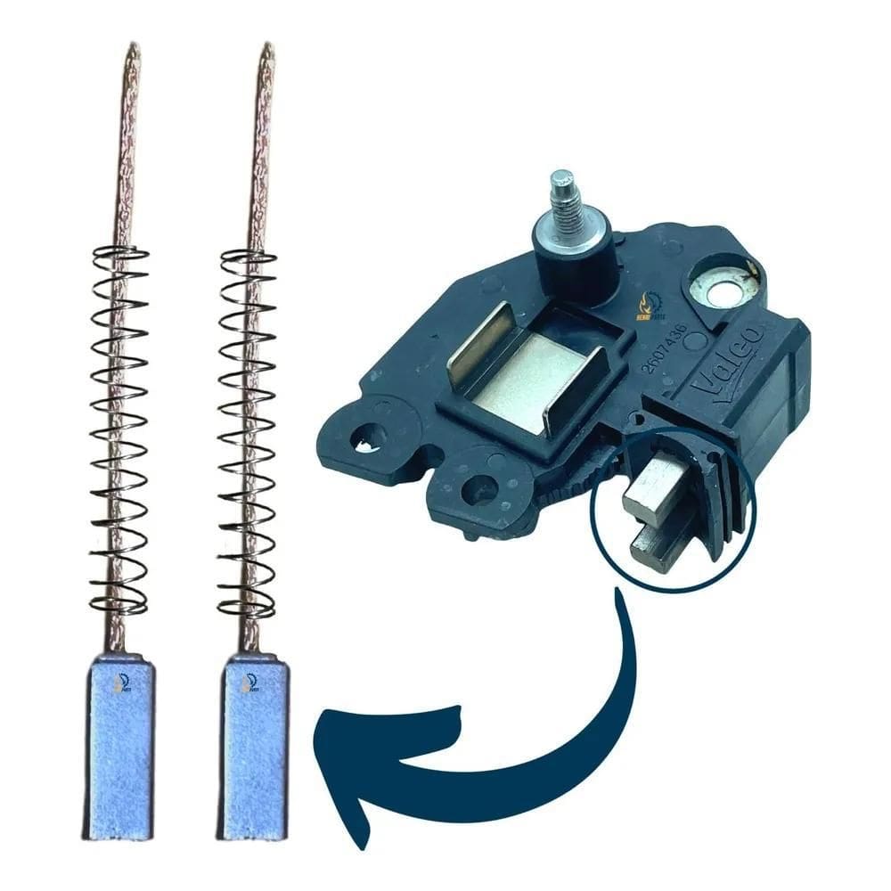 2X Kit 10 Escova Regulador Voltagem Valeo Corsa S10 Gol Save