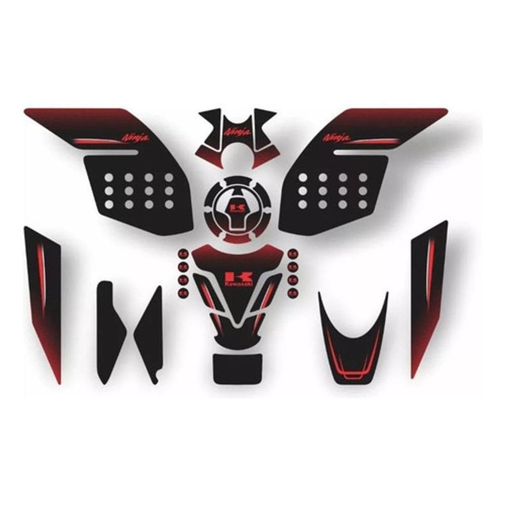 Adesivos Protetores Tanque Compativel Kawasaki 300 Vermelho