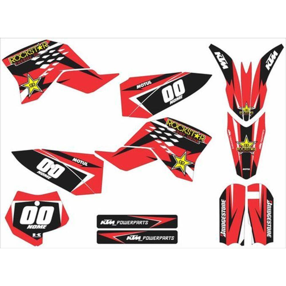 Adesivo Moto Cross Trilha Ktm 50 Sx 09-15 Rockstar Lm081