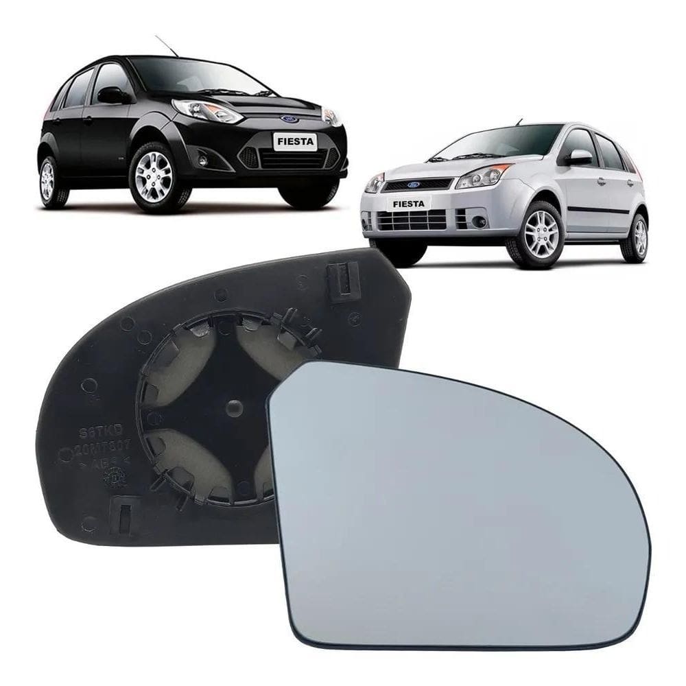2X Lente Com Base Retrovisor Fiesta 2003/2012 Sedan