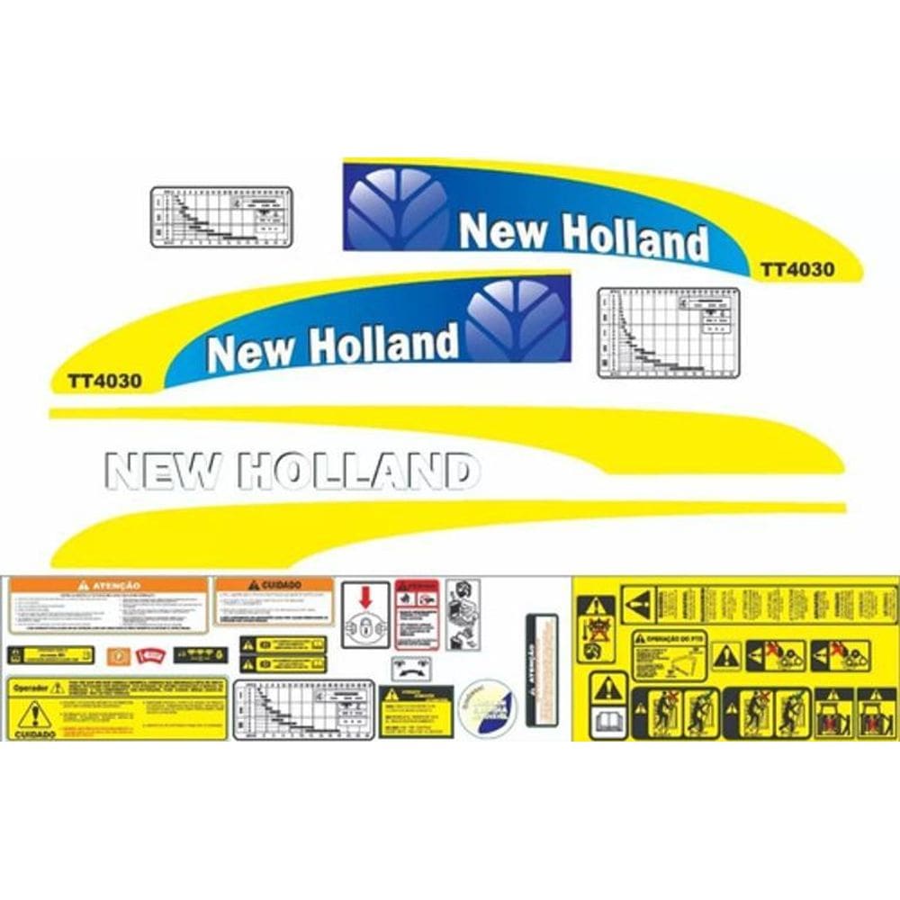 Kit Adesivos - New Holland Tt4030 Para Máquinas Pesadas