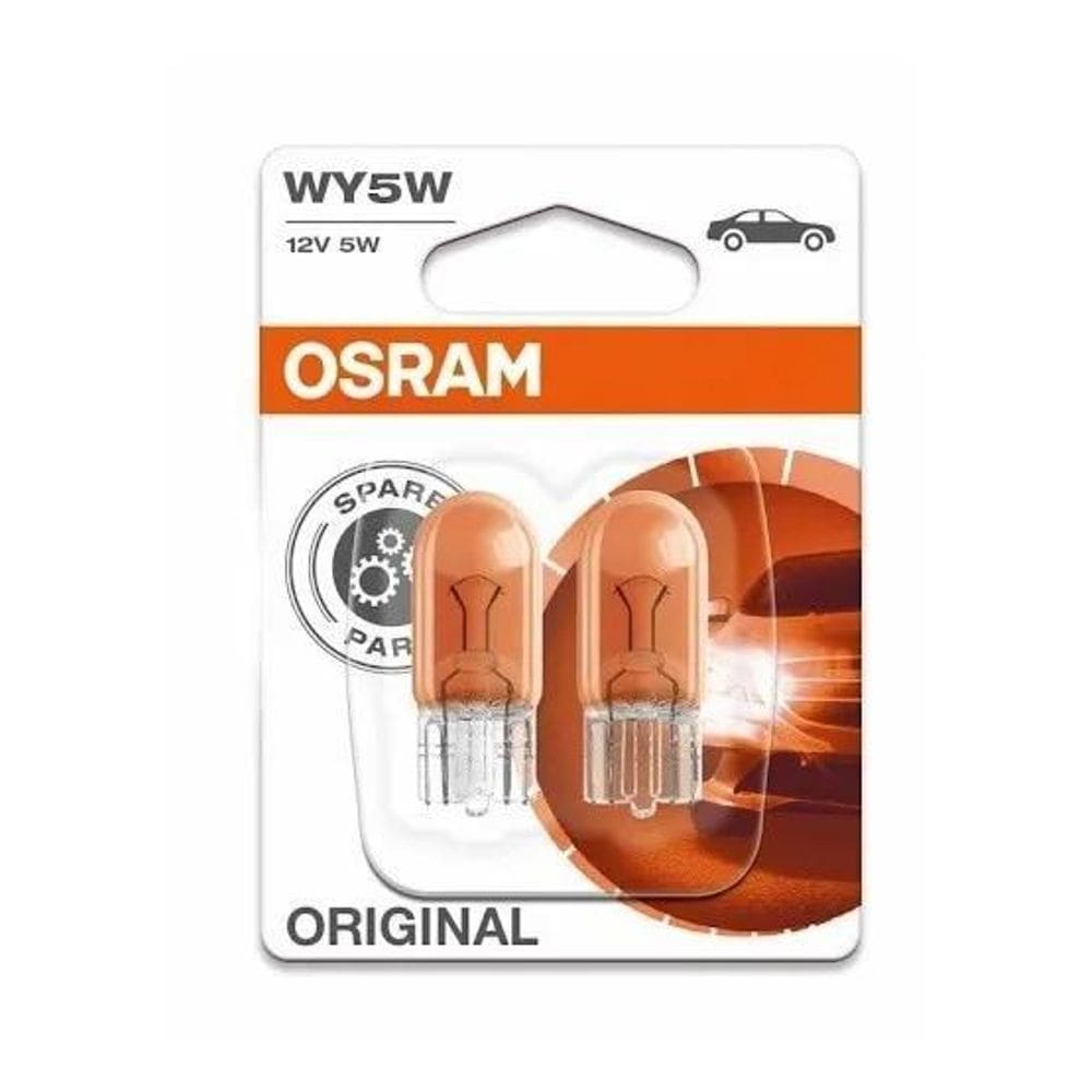 2X Par Lâmpada Pingo Osram T10 Laranja Âmbar 12V 5W