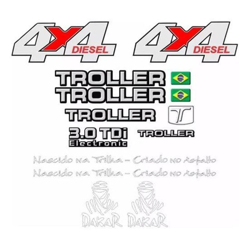 Kit Adesivos Emblema Troller T4 4X4 Diesel 3.0 Tdi 2006