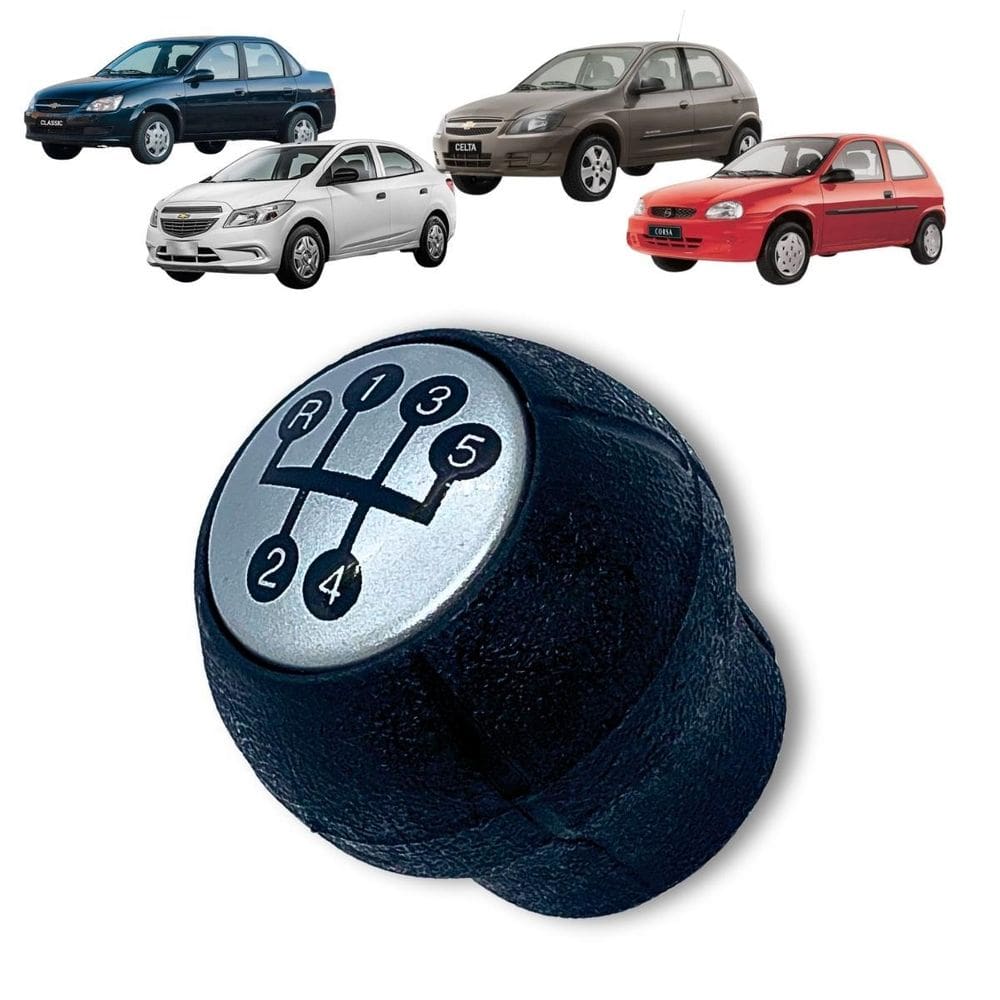 Manopla Bola Câmbio Corsa Celta Prisma Classic - Lente Prata