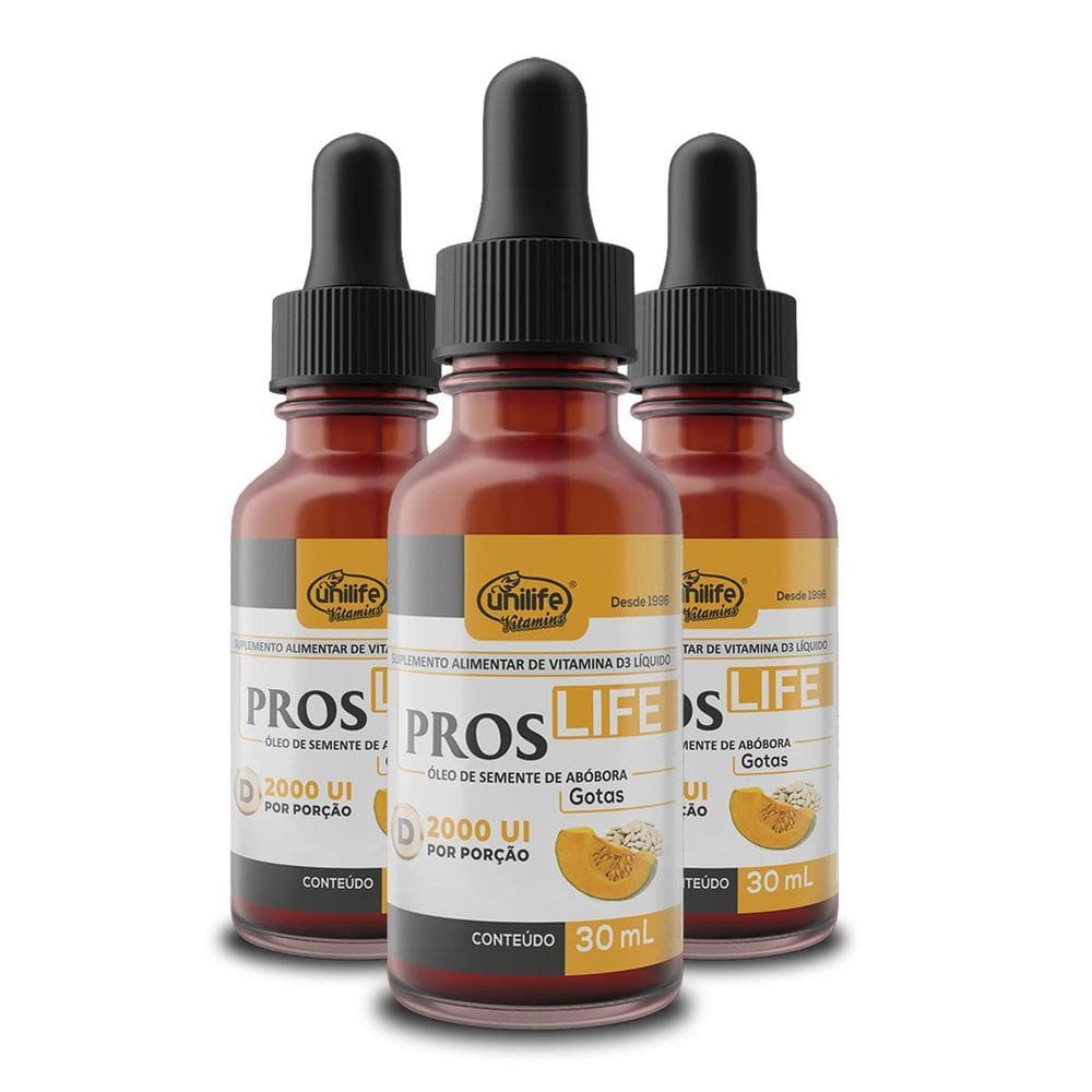 Kit 3 Proslife Óleo De Smt De Abóbora 2000Ui Unilife 30Ml
