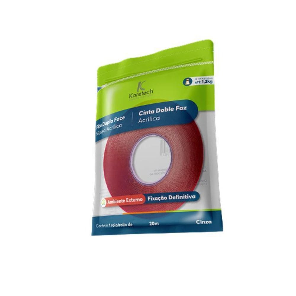 Fita Dupla Face Massa Acrílica 12Mm X 20M Uso Externo