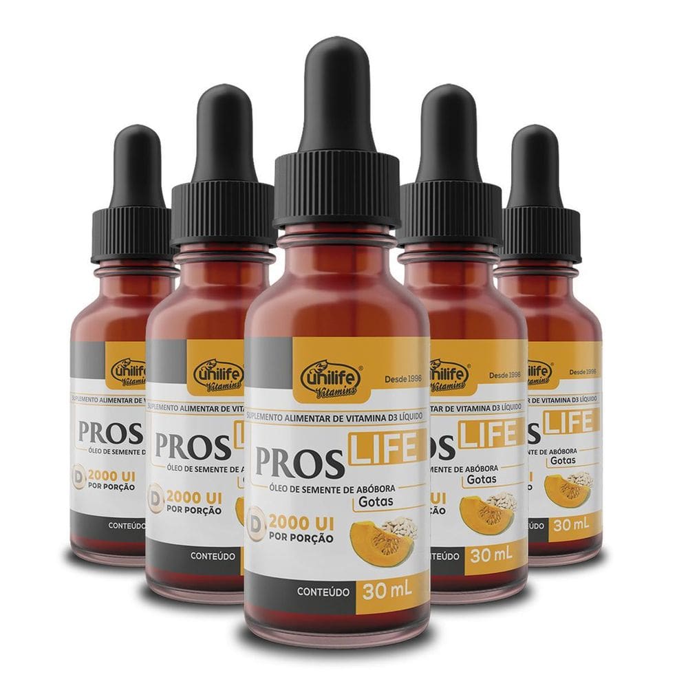 Kit 5 Proslife Óleo De Smt De Abóbora 2000Ui Unilife 30Ml