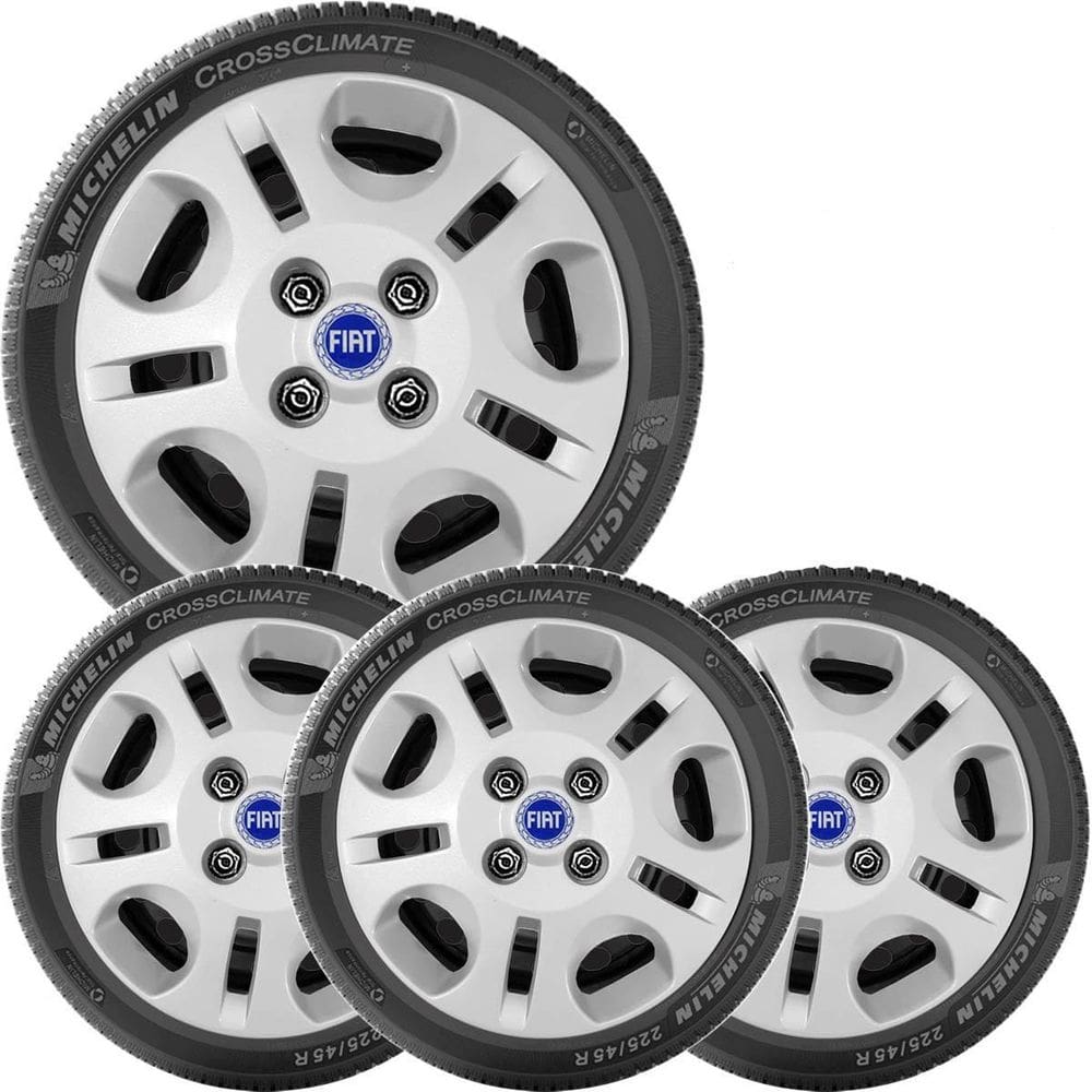 4X Calota Fiat Mille Palio Siena Uno Aro 13 Com Emblem 071Cb