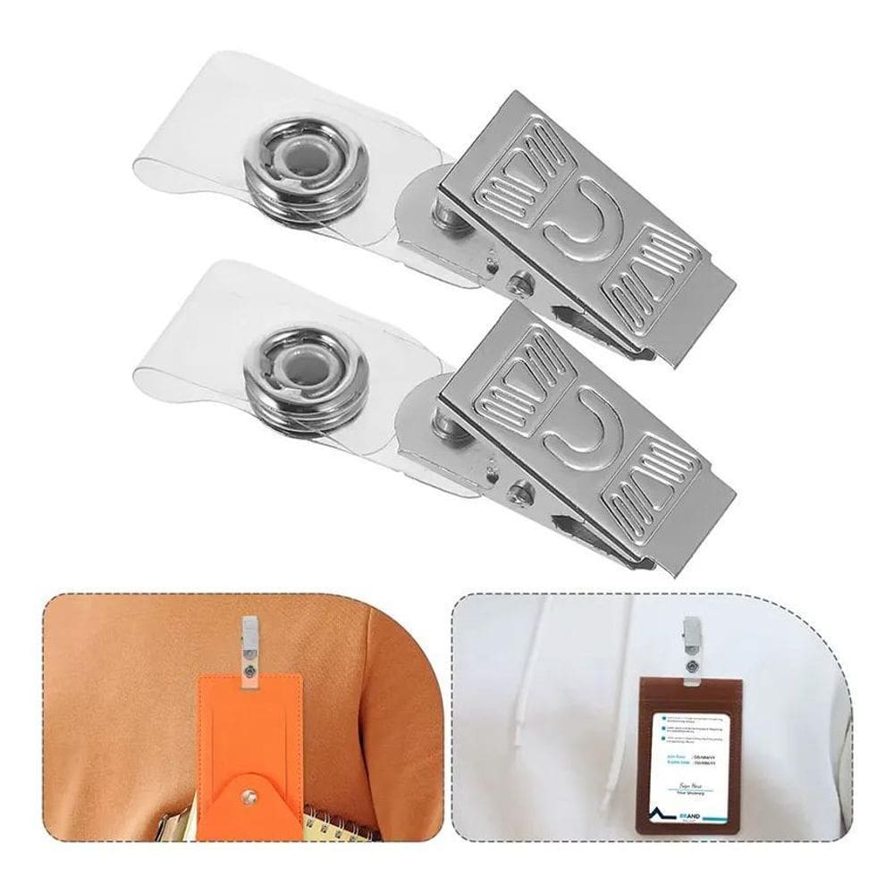 2X Porta-Crachá Bx Clipes Com Alça Leitosa Com Design Lisa K