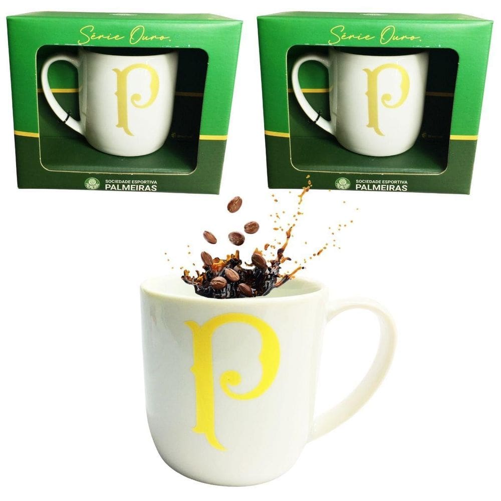 Kit 3Un Caneca Xícara Porcelana Branca Básica 300Ml