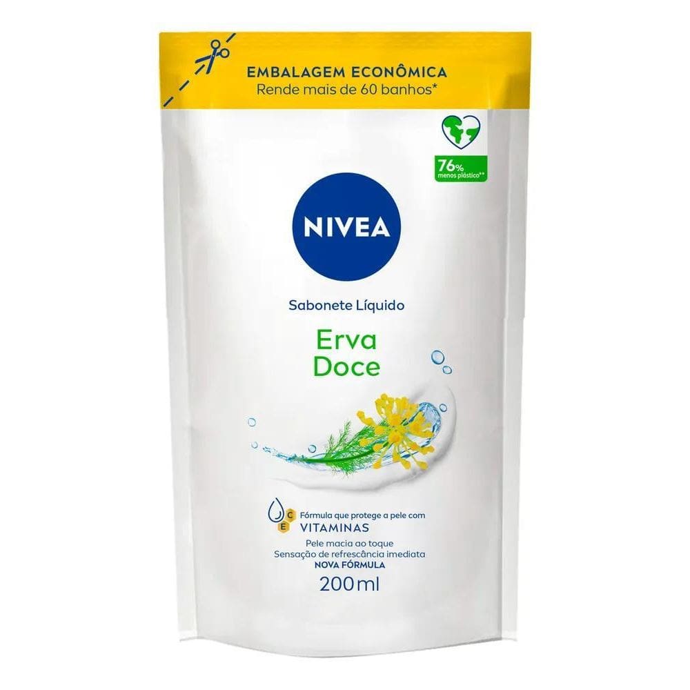 2X Nivea Sabonete Líquido Erva Doce Refil 200Ml