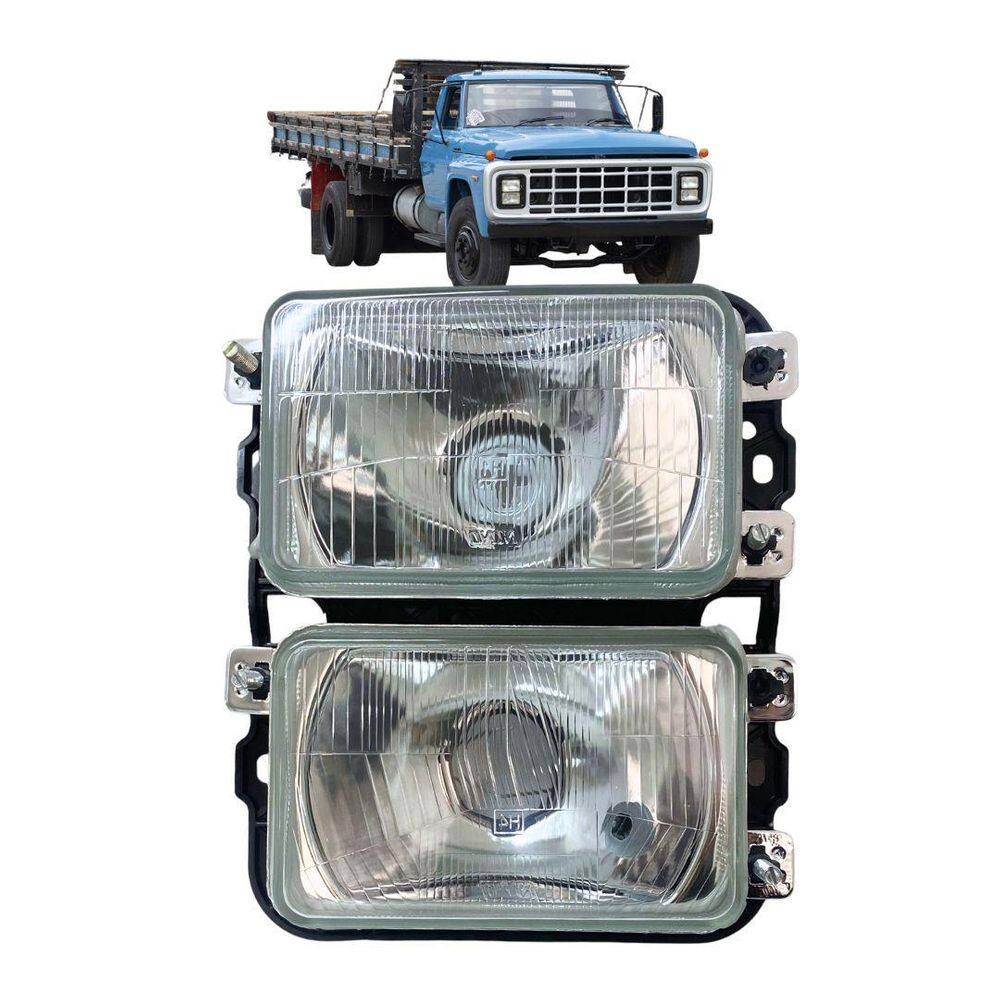 Farol Duplo Para Ford F11000 1985 A 1991 Direito Lente Vidro