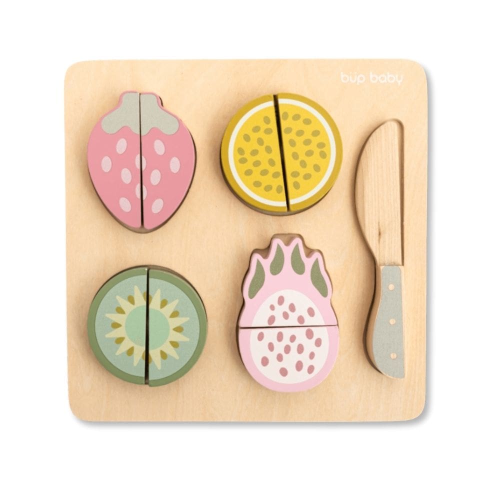 Brinquedo De Madeira Kit Frutas Com Corte - Bup Baby
