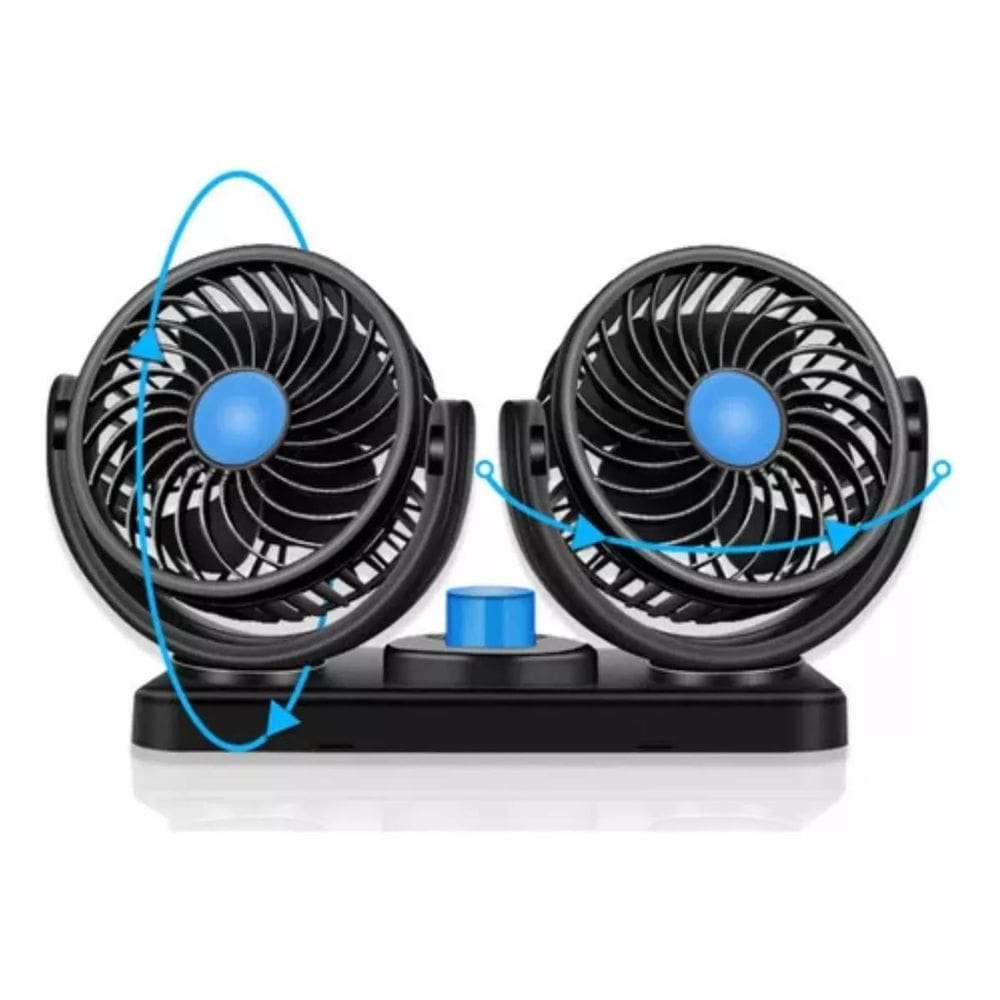 Ventilador Automotivo Duplo Com Ajuste Para Carro Caminhão