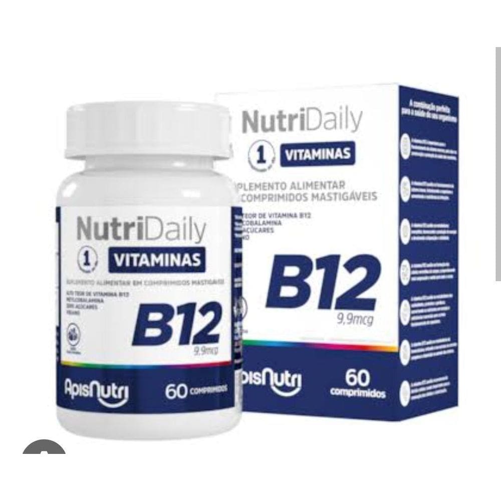Vitamina B12 9,9Mcg Metilcobalamina Mastigavel 60 Cps