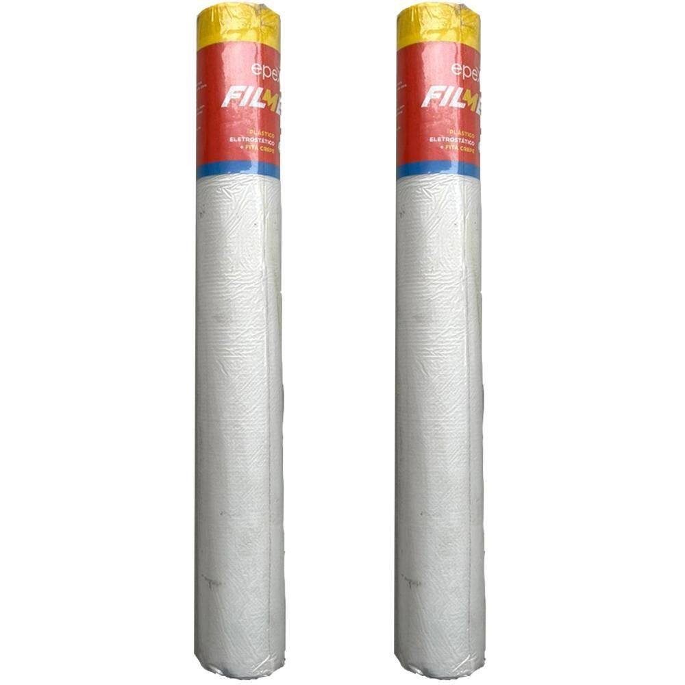 Kit 2 Plástico Filme Filmex Proteção Salva Pintura 3Mx20M