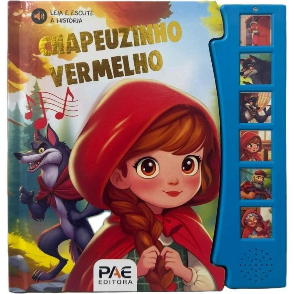 Livro Sonoro Chapeuzinho Vermelho 19X19,5Cm Com 12 Páginas