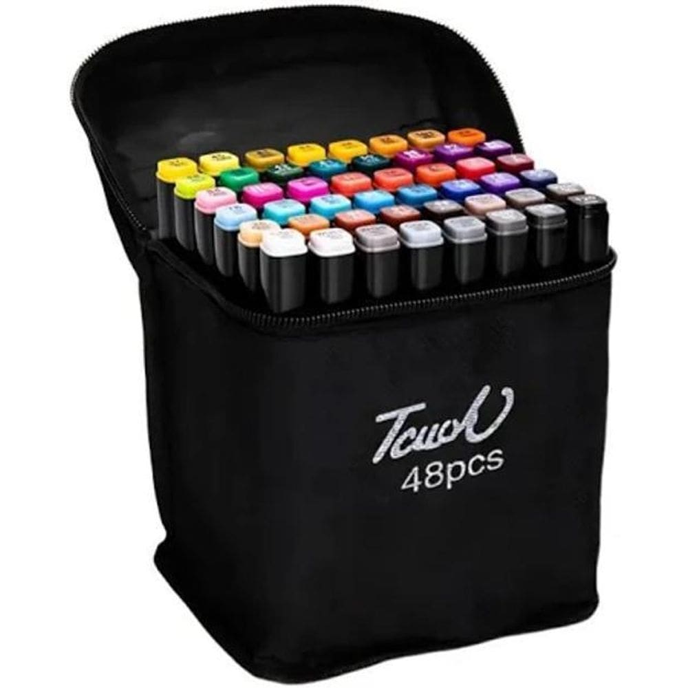 Estojo 48 Canetinhas Touch Coloridas