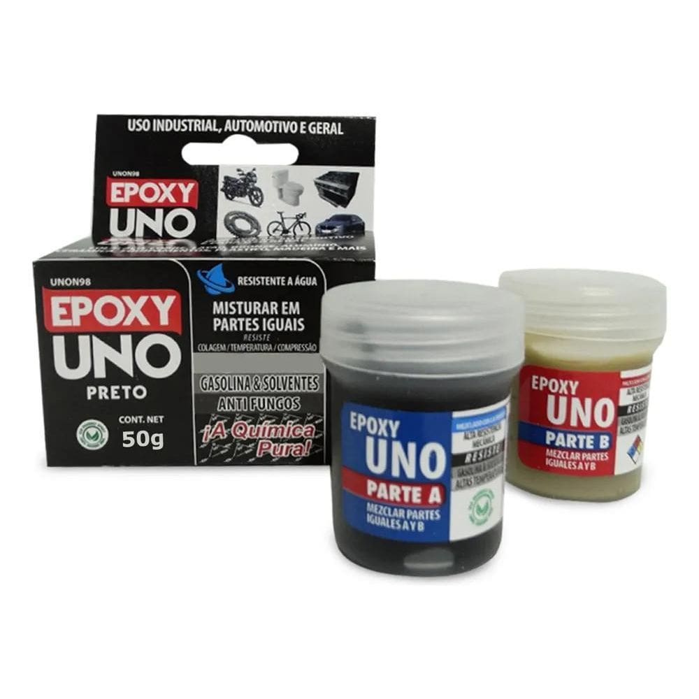 Cola Epoxi Alta Temperatura Solda Fria Pegatanke Preta 50G