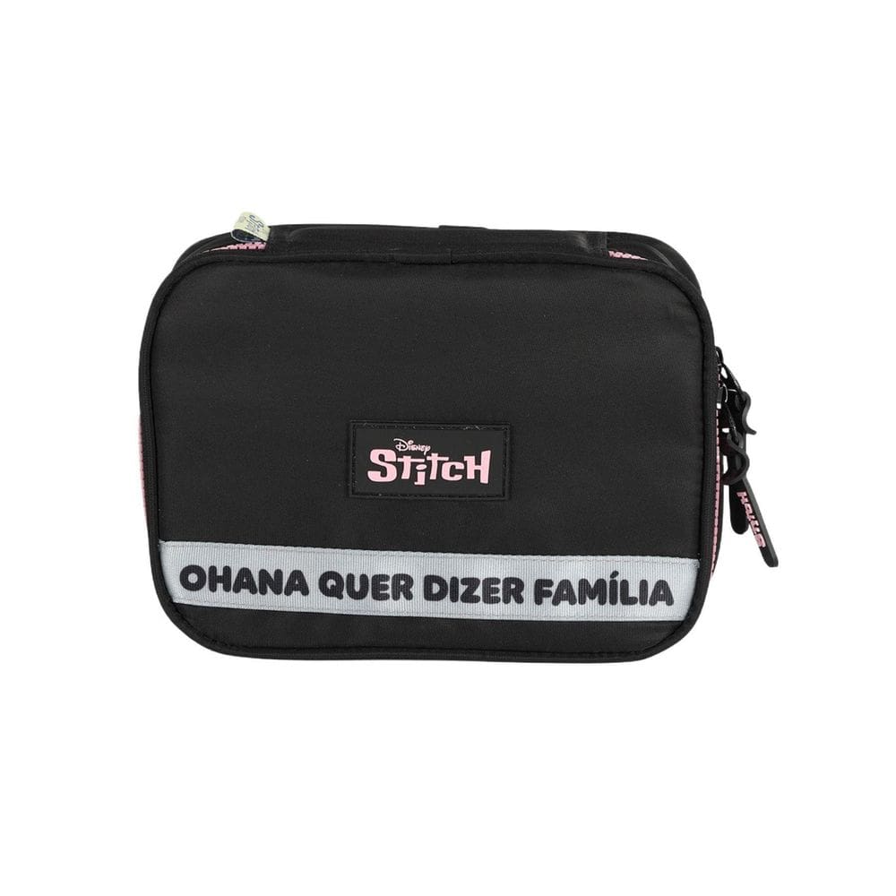 Estojo Box Escolar Juvenil Menina Lilo Stitch - Preto
