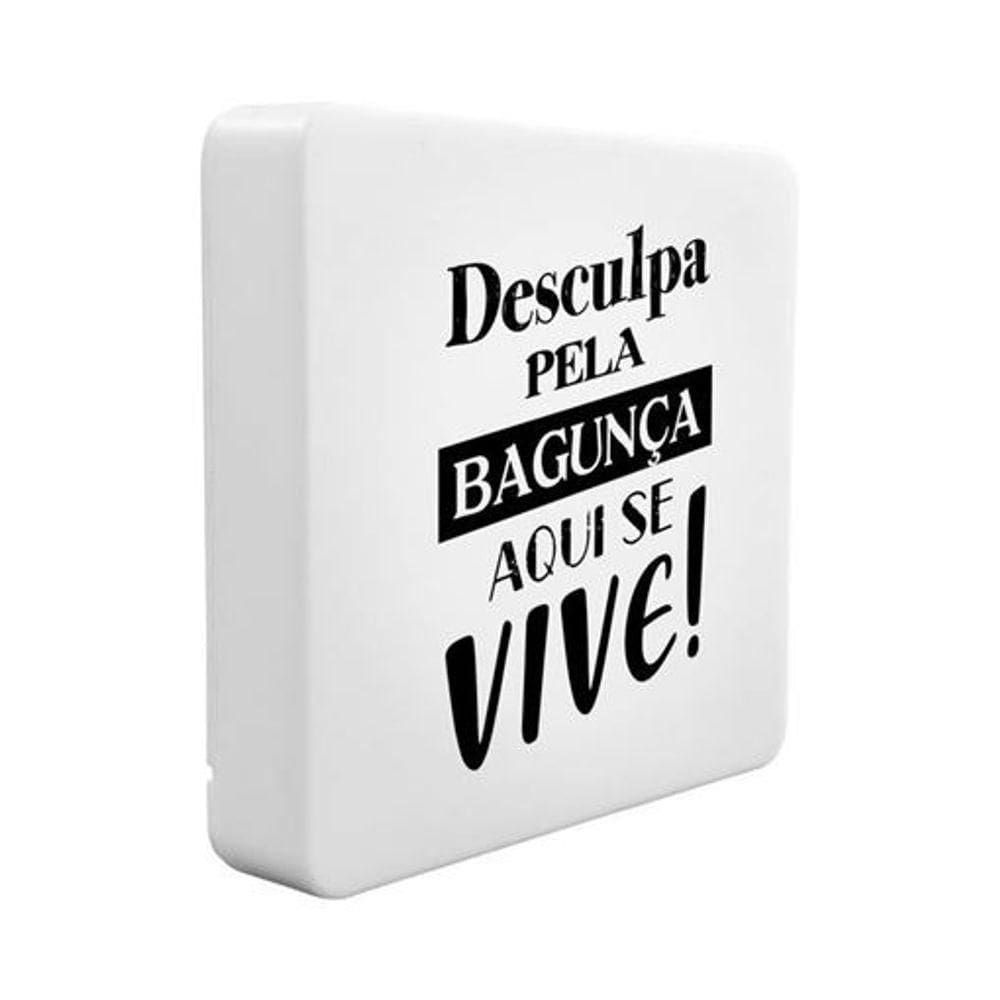 Luminária Box Slim Desculpa Pela Bagunça Usb