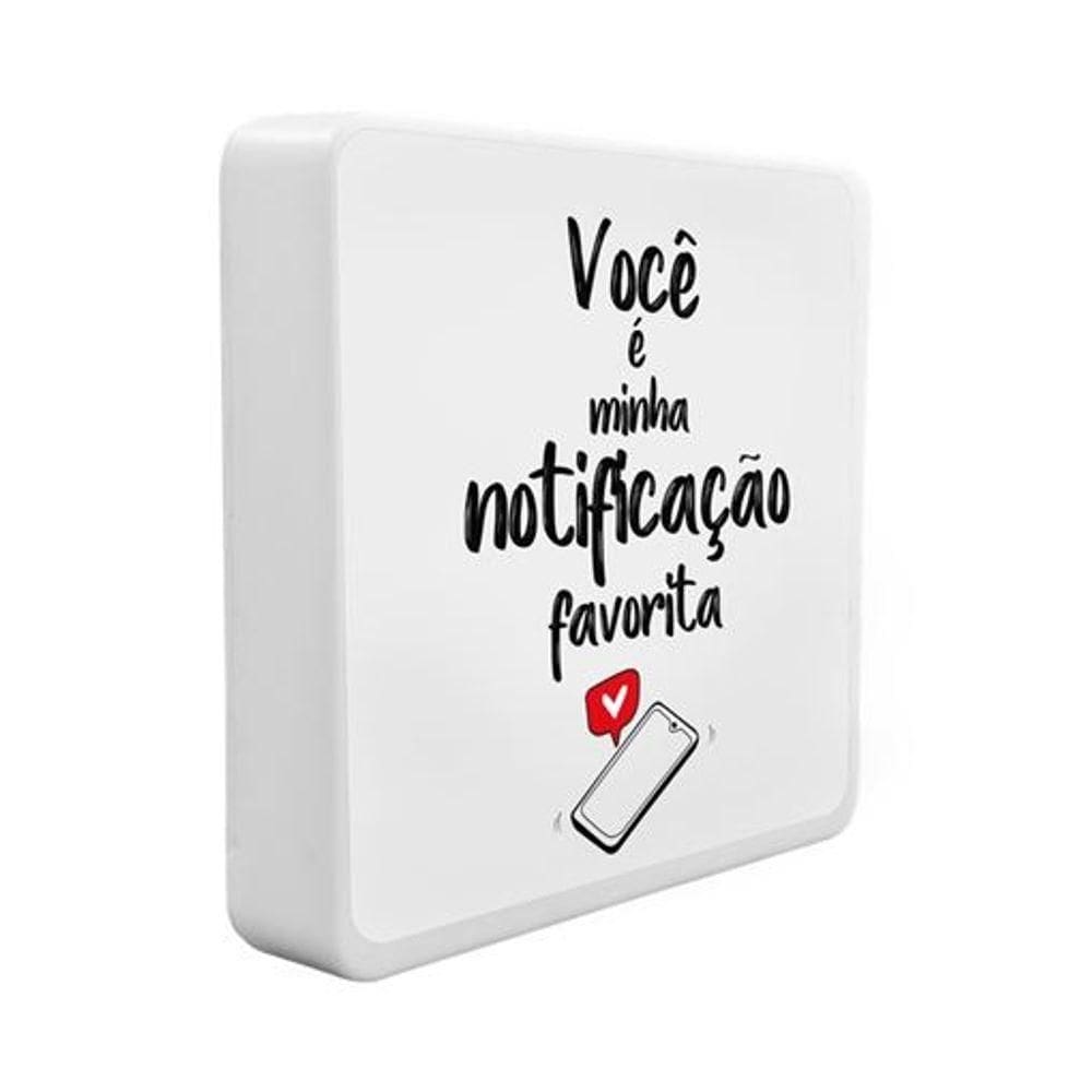 Luminária Box Slim Minha Notificação Prefereida Usb