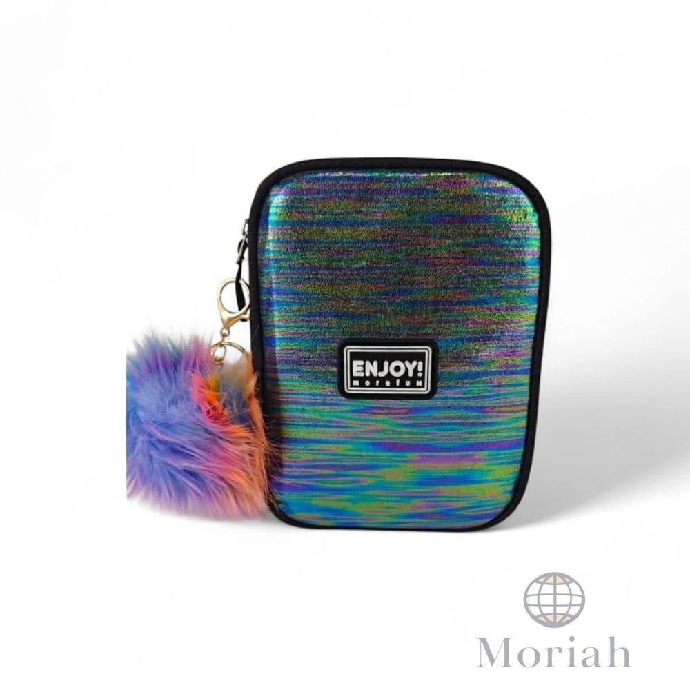 Estojo Organizador Jumbo Holográfico Escolar Colorido Enjoy