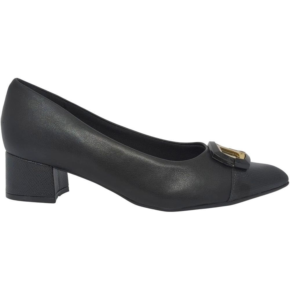 Sapato Feminino Scarpin Casual Social Dia a Dia Bico Fino Salto Bloco Médio Calce Fácil Piccadilly 739095