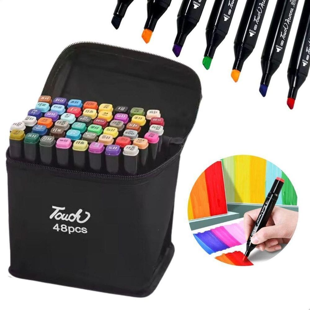 Ultra Canetinhas Ponta Dupla Estojo 48 1Linha