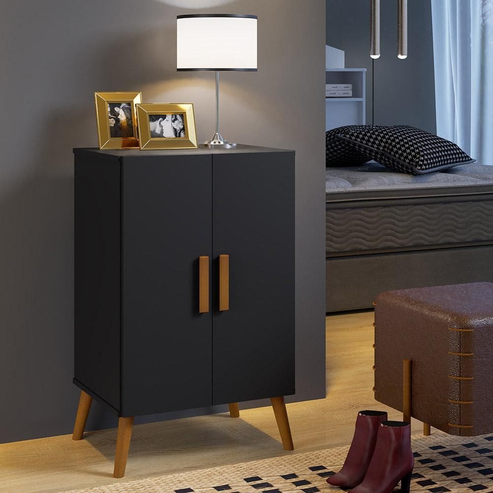 Armário Organizador 2 Portas Cali Preto - Carmolar