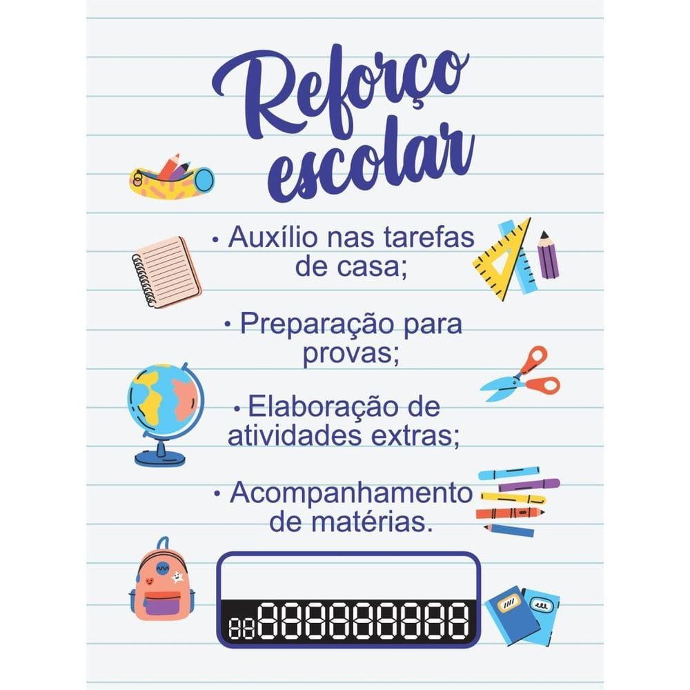 Banner Arte Pronta - Reforço Escolar