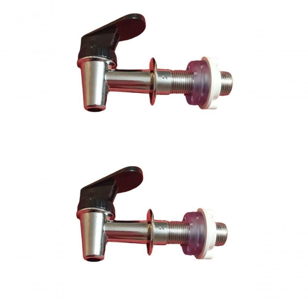 Kit 02 Un Torneira De Plastico Para Filtro Barro Alavanca Cromada Gama