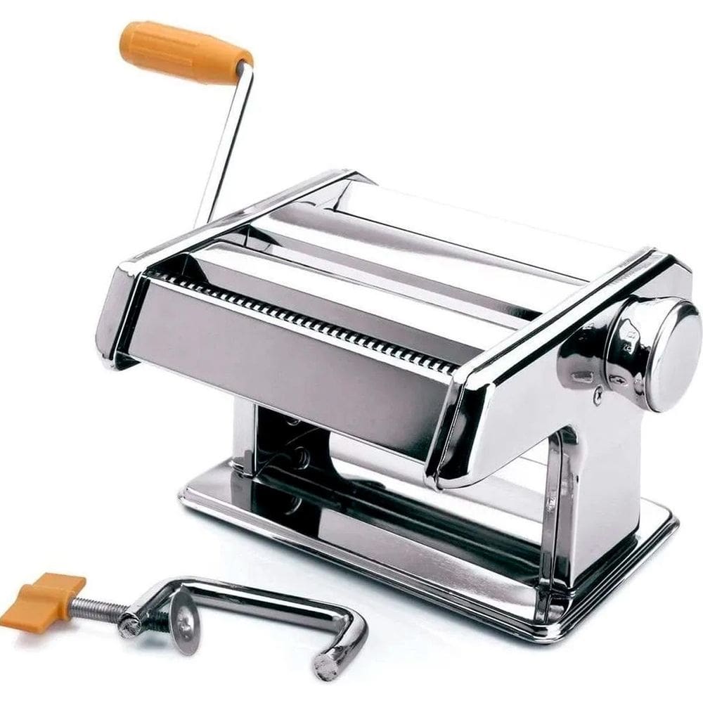 Maquina De Macarrão Massas Prateado Manual Inox