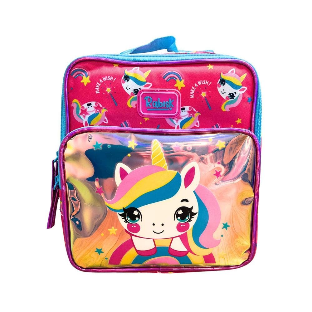 Lancheira Escolar Térmica Unicórnio Arco Iris Rku5004L Rosa