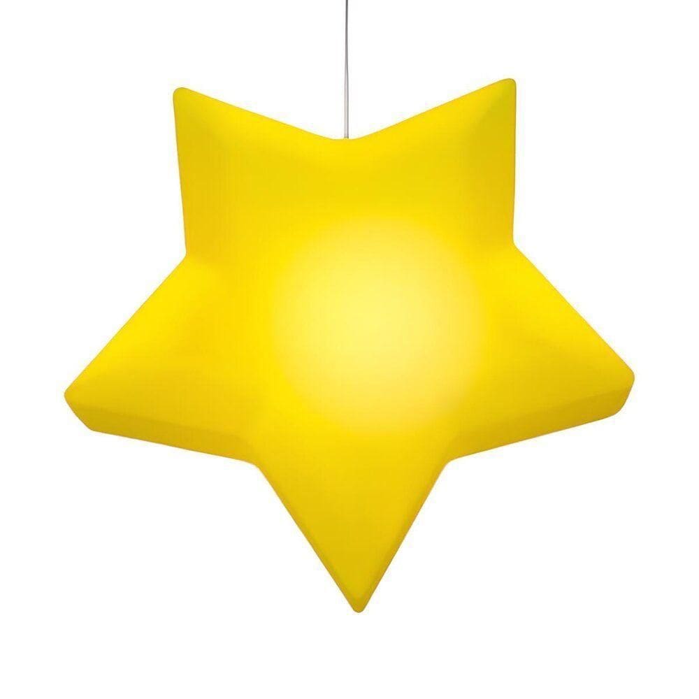 Luminária Pendente Estrela Infantil Amarela Bivolt Decoração Quarto