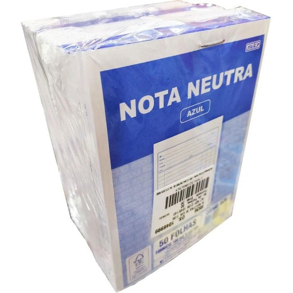 2X Bloco Nota Neutra Pequeno Multivias 1 Via 50 Folhas 20 Un