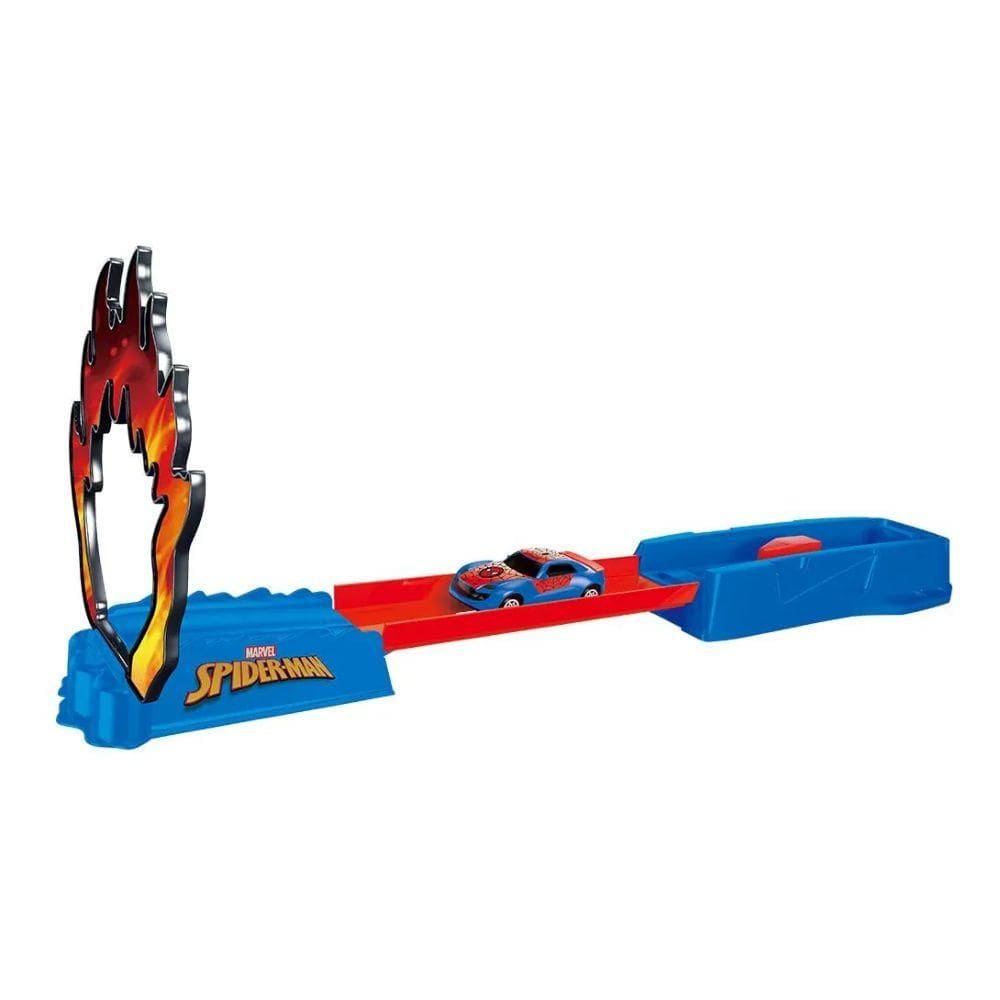 Mini Pista Homem Aranha em Chamas Com Carrinho - Candide