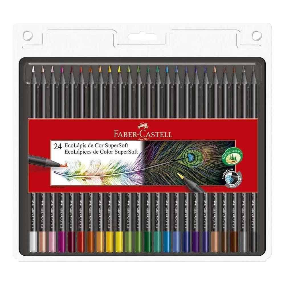 2X Lápis De Cor Ecolápis Supersoft 24 Cores Faber Castell Pr