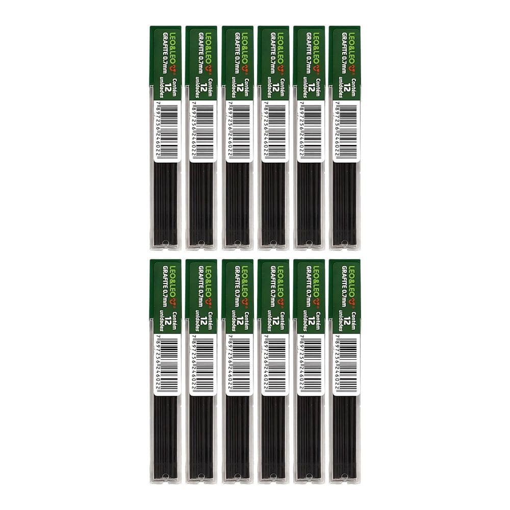 Kit 24 Minas De Grafite Para Lapiseira 0.7Mm Leo&Leo