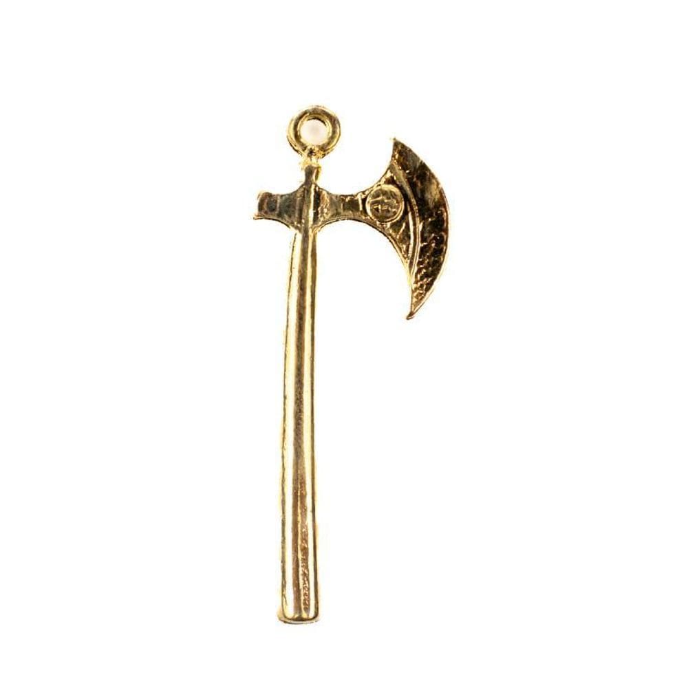 Pingente Caboclo Machado 4,3 Cm Em Metal Dourado