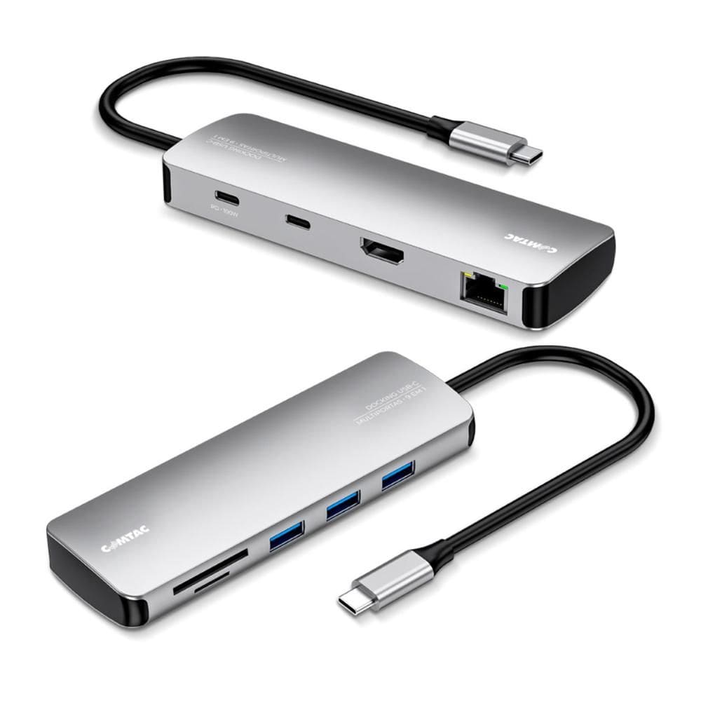 Adaptador Conversor USB-C para HDMI 4K - 3 Portas USB 3.2 - USB-C - RJ45 - Leitor de Cartão - Comtac