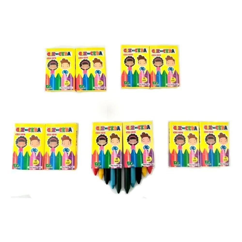 2X 20 Cxs De Giz De Cera - Mini - 05 Cores