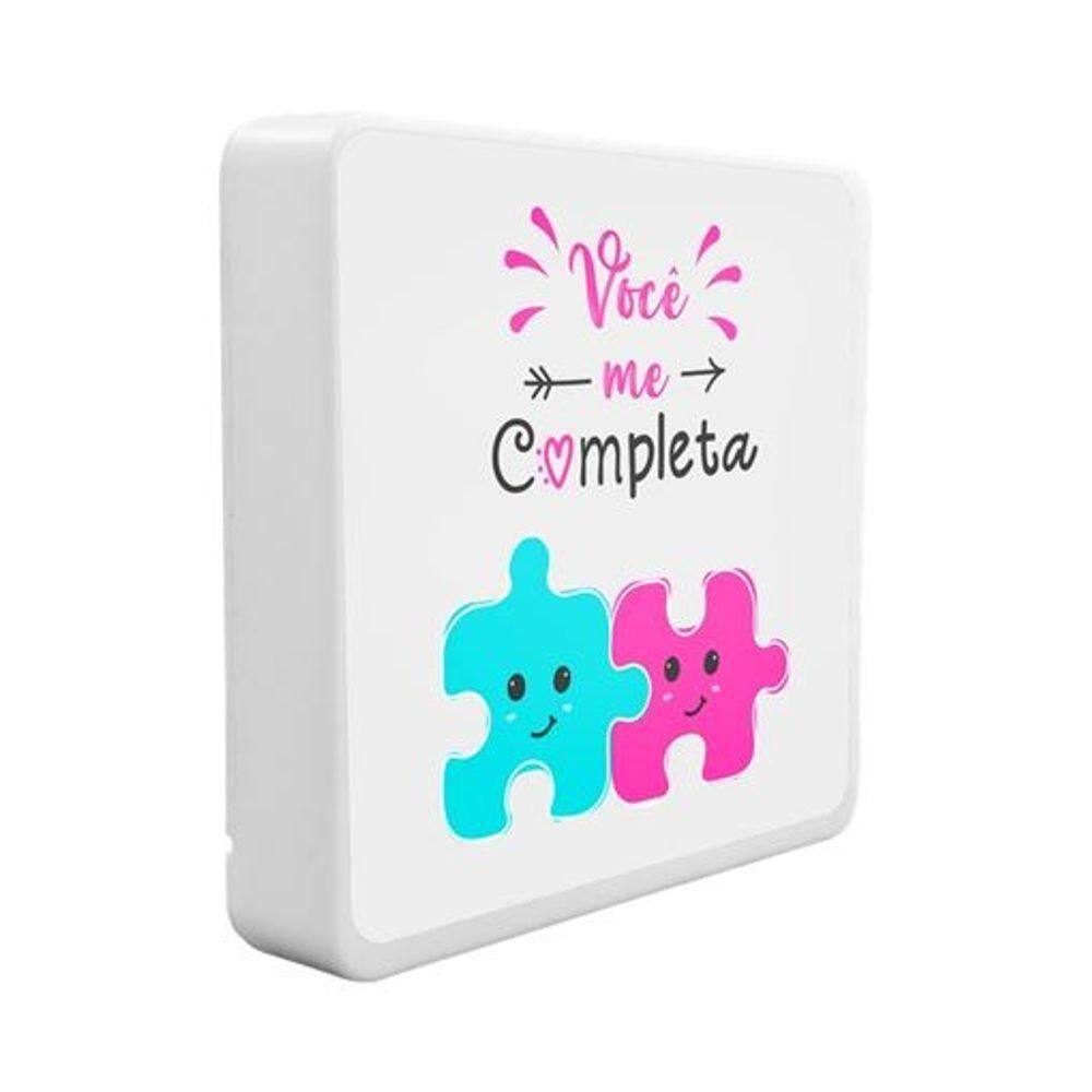 Luminária Box Slim Você Me Completa Usb