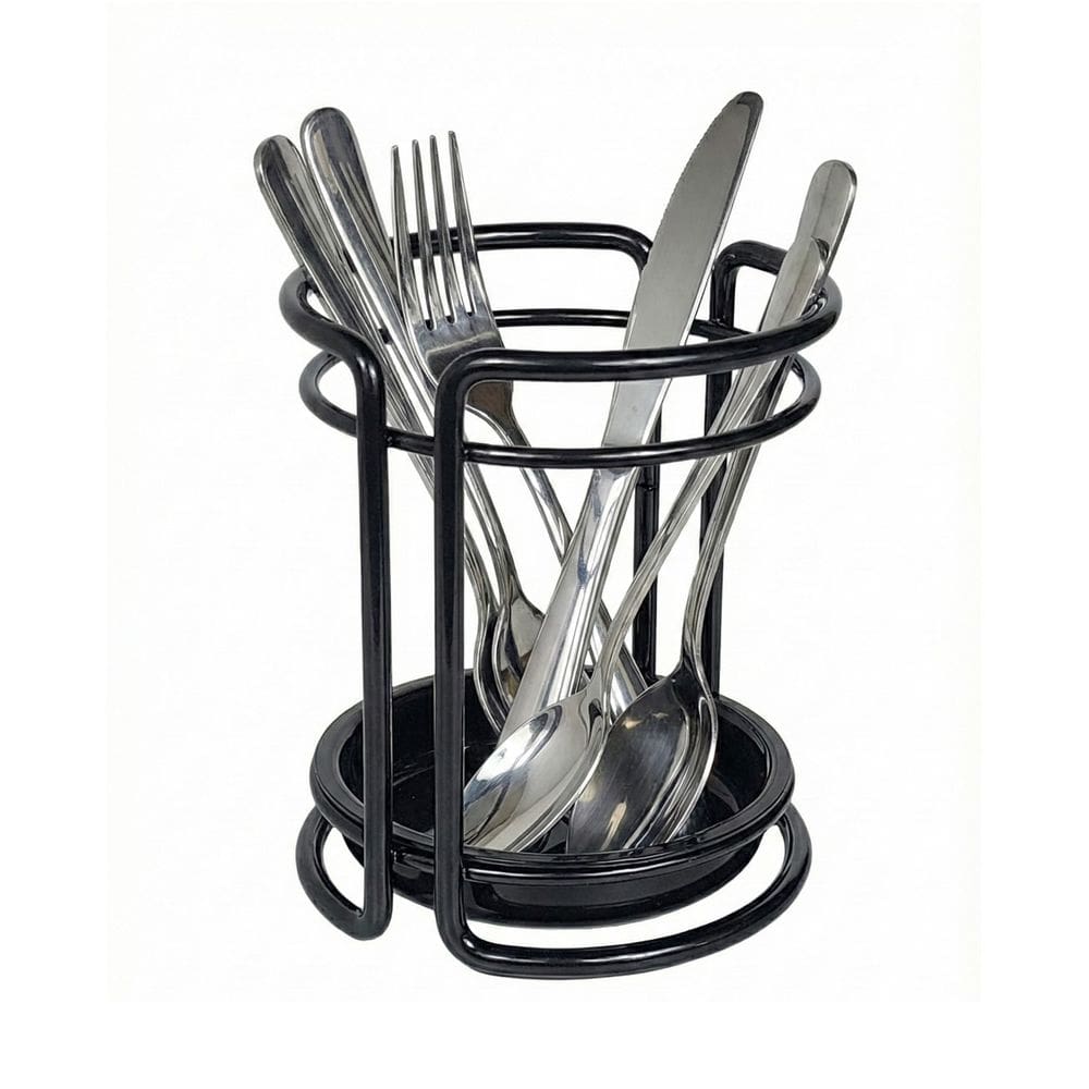 Suporte Escorredor Porta Talheres Utensílios Pia Bancada Cozinha Preto Onix - 1195OX Future