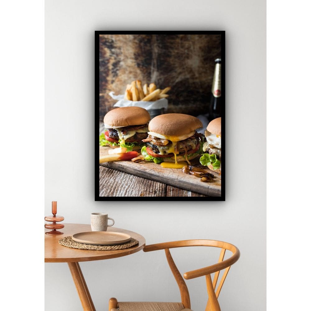 Quadro Decorativo Fotografia Hambúrguers - 70X50Cm