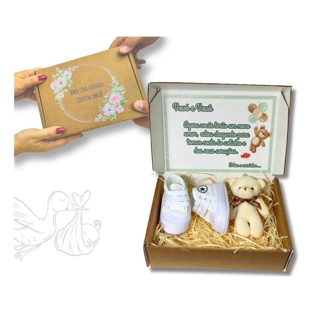 2X Caixa Revelação Surpresa Gravidez Vovô E Vovó Ou Papai